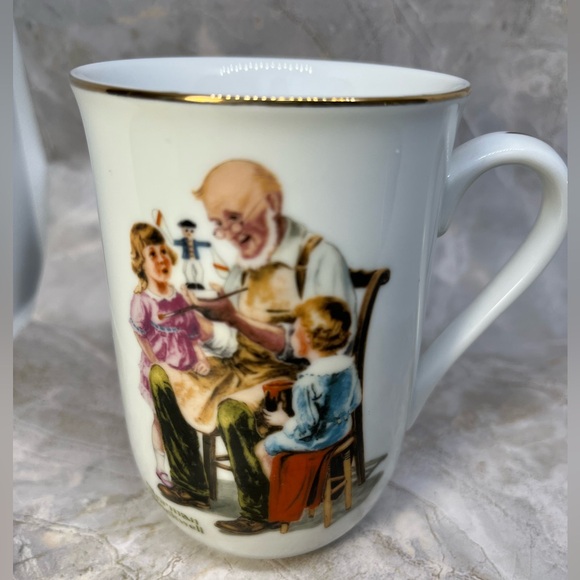 Norman Rockwell Other - Vintage Norman Rockwell White and Gold Vintage Mug